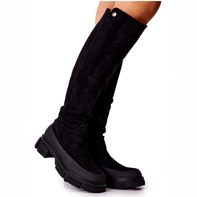 Botas Planas de Ante Negro Kalisso