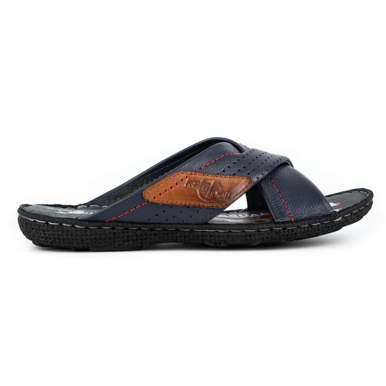 Kampol Zapatilla piel hombre 216KAM azul marino