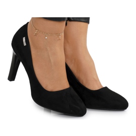 PJ1 Zapatos de tacón clásicos en una barra Suede Black Eliana negro