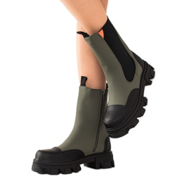 Seastar Botas de moda de trabajo negro caqui