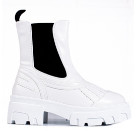 Seastar Botas blancas sin cordones blanco negro