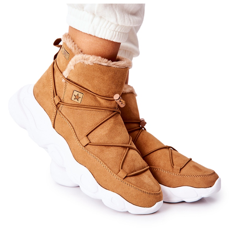 Botas de nieve cálidas Big Star Camel II274266 beige amarillo