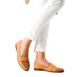 Evento Mocasines de ante clásico beige amarillo