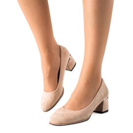 Sabatina Zapatos de salón de ante con circonita beige Sabatina Zapatos de salón de ante con circonita beige