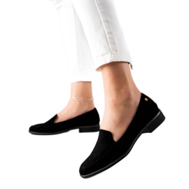M.Daszyński Mocasines de ante elegante negro
