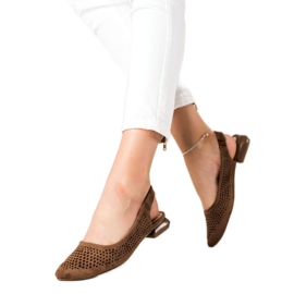 M.Daszyński Zapatos calados con tacón expuesto marrón