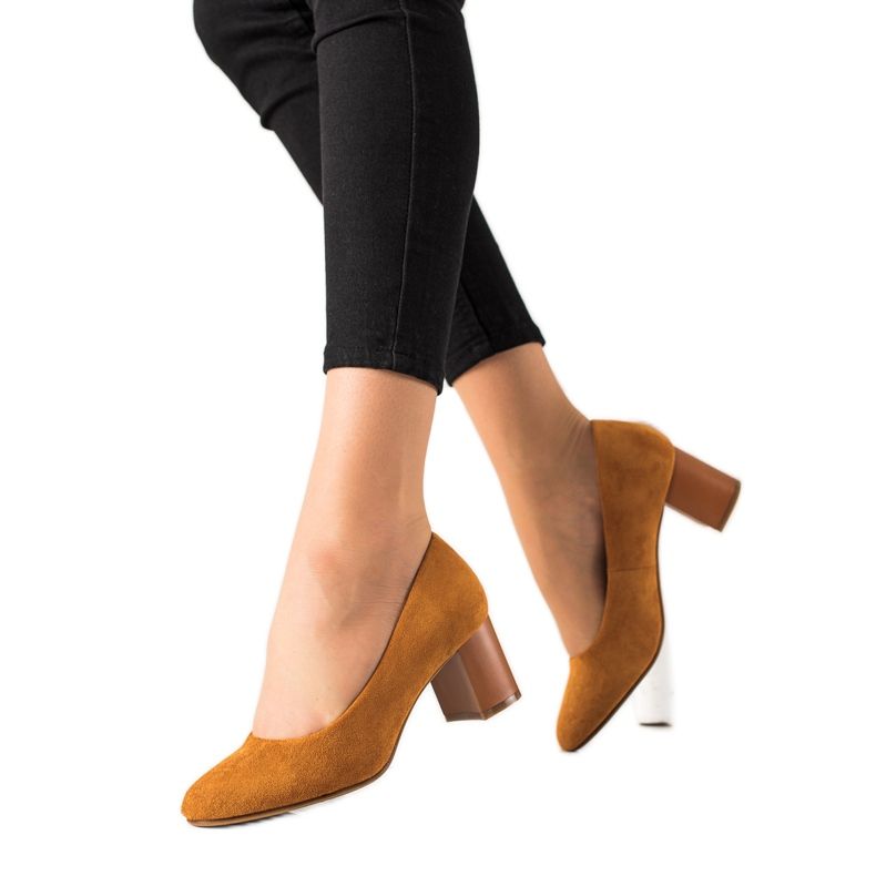 M.Daszyński Bombas camel marrón amarillo M.Daszyński Bombas camel marrón amarillo