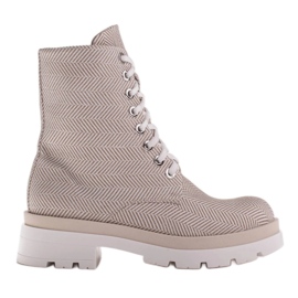 Marco Shoes Botas de tejido de algodón natural beige