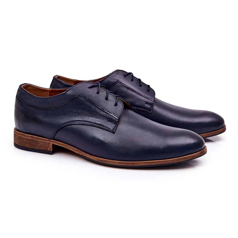 Bednarek Polish Shoes Zapatos de piel elegantes Bednarek 684 Azul marino