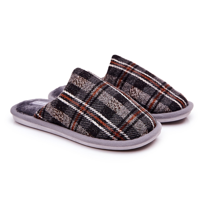 WJ1 Zapatillas de hombre a cuadros grises cálidos Whisper marrón