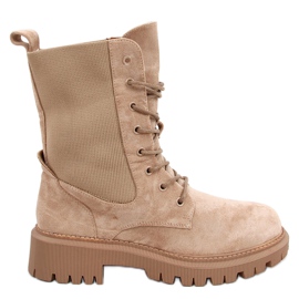 Botas militares con parte superior de calcetín Nevada beige