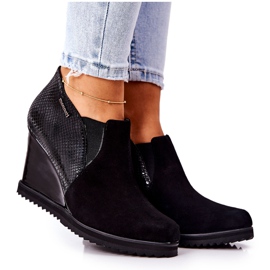 Botas Con Cuña Patrón Animal Monnari 0990-020 Negro