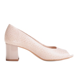Marco Shoes Sandalias marco beige con tacón estable