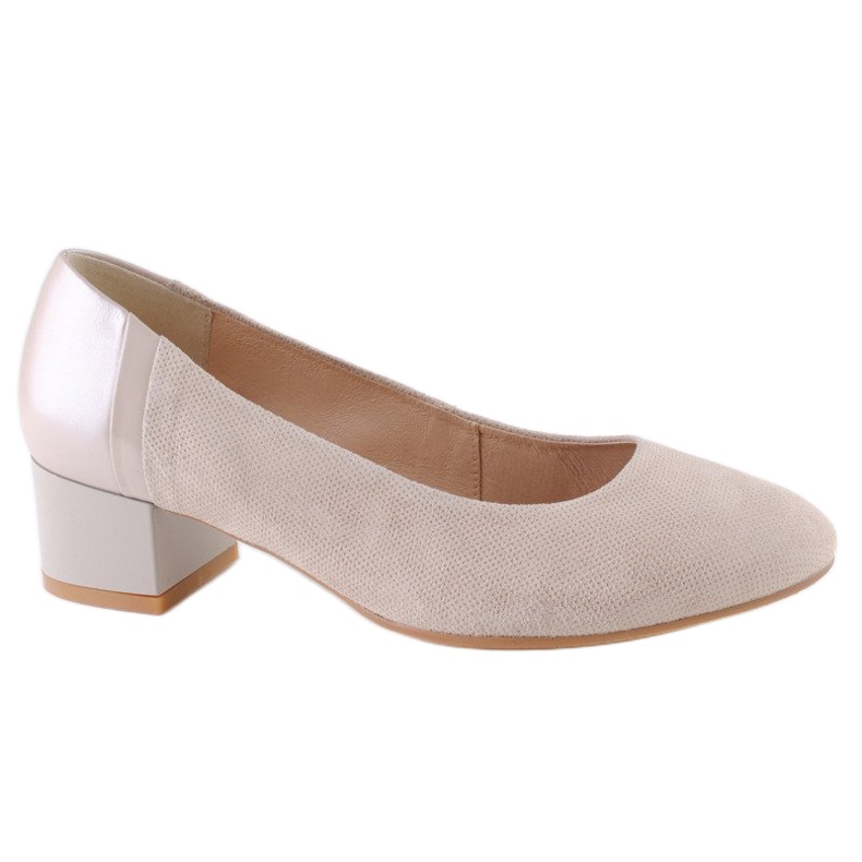 Marco Shoes Salón piel tacón 0887P beige