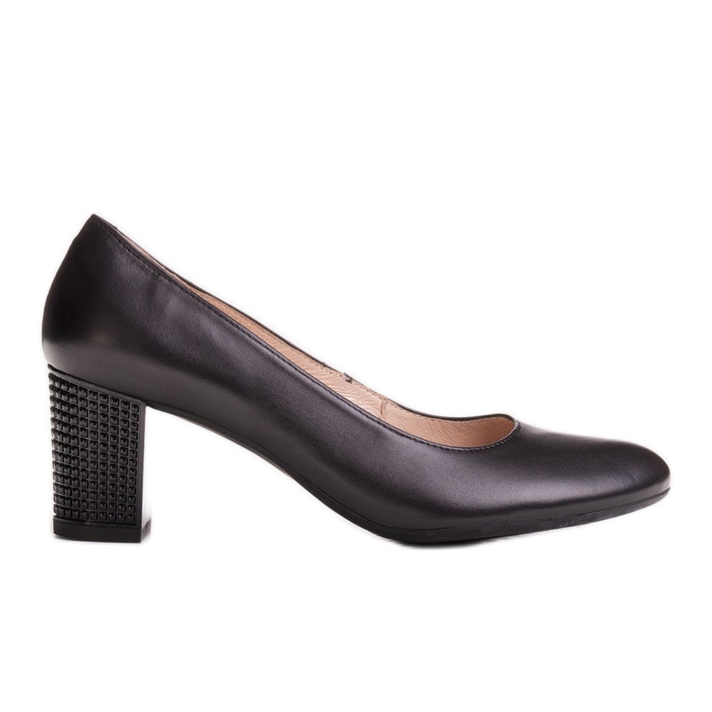 Marco Shoes Zapato negro liso 1170P con tacón 3D