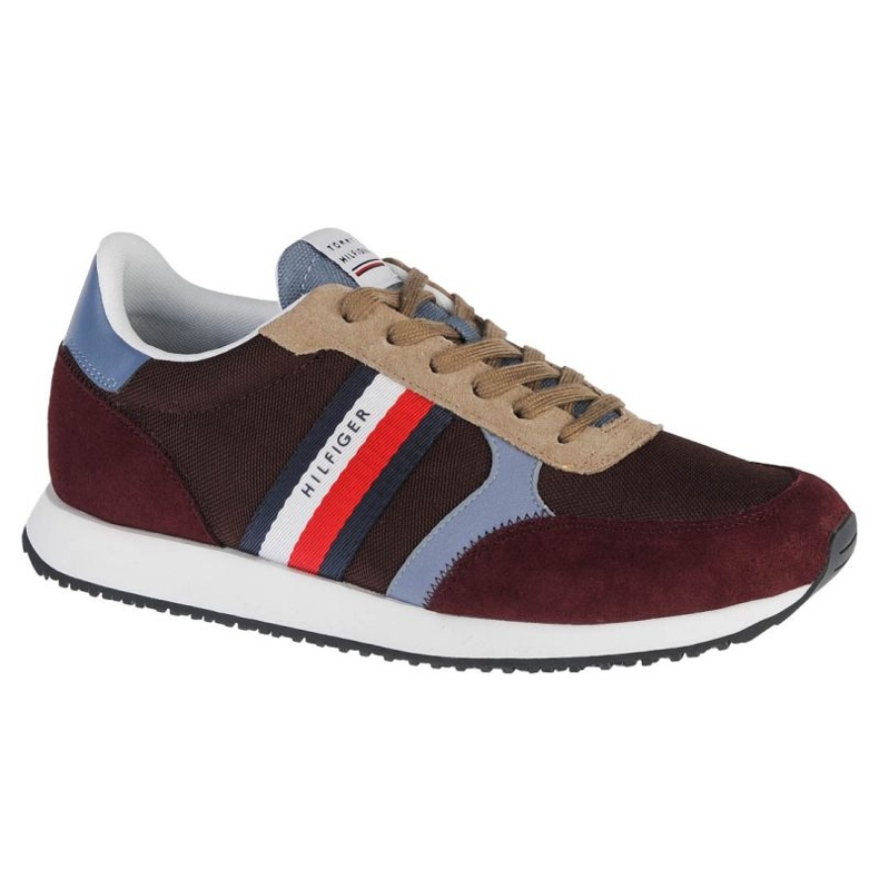 Tommy Hilfiger Runner Lo Color Mix zapatos FM0FM03815-GR8 marrón