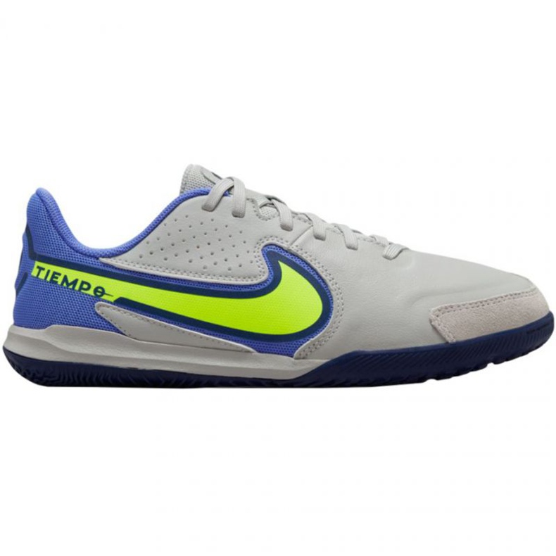 Zapatillas de fútbol Nike Tiempo Legend 9 Academy Ic Jr DA1329 075 verde, azul, gris / plateado sombras de grey