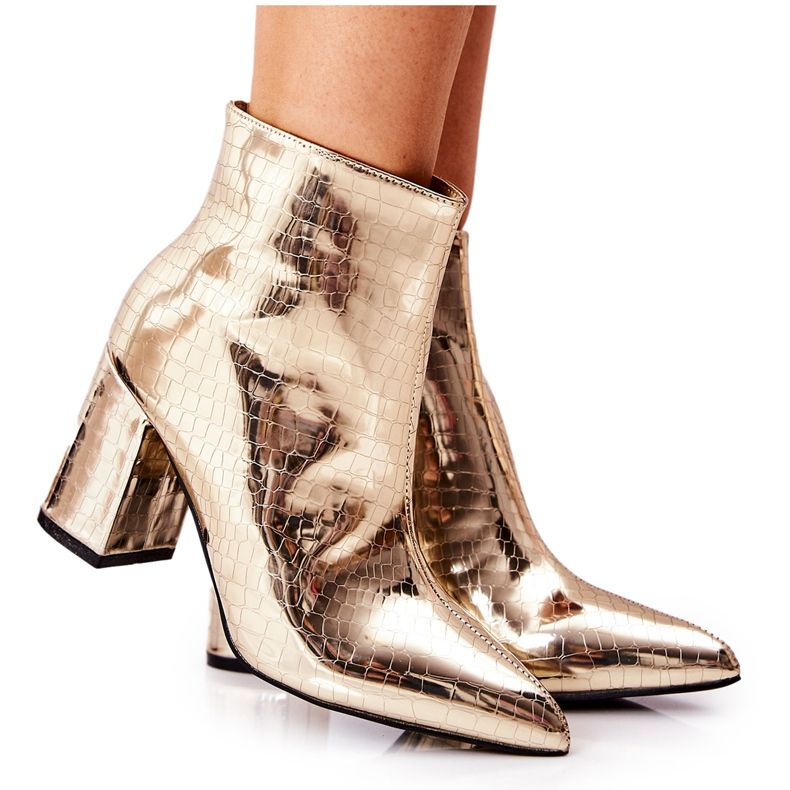 WS1 Botas en un poste Espejo Serpiente Fert dorado WS1 Botas en un poste Espejo Serpiente Fert dorado