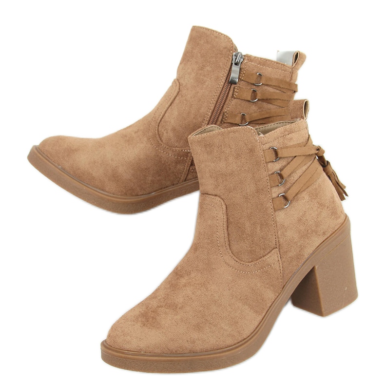 Botas de tacón de goma Alva Camel beige