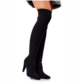 WS1 Botas De Tacón Alto Con Calcetín Negro Renoli
