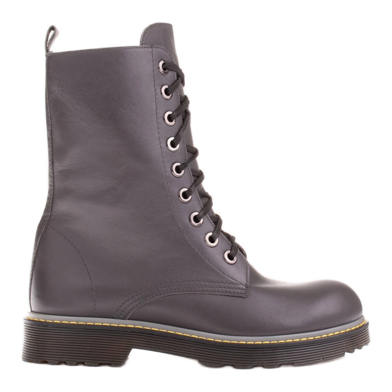 Marco Shoes Botines altos, botas atadas a suela translúcida gris