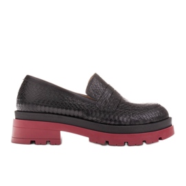 Marco Shoes Mocasines con suela gruesa negro
