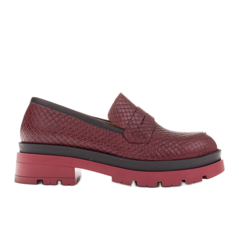 Marco Shoes Mocasines con suela gruesa rojo