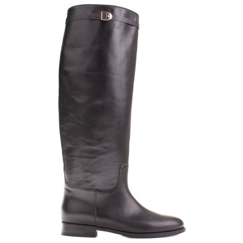 Marco Shoes Botas de piel para pantorrilla ancha negro