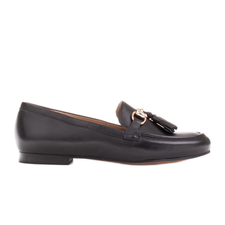Marco Shoes Mocasines de piel con flecos negro