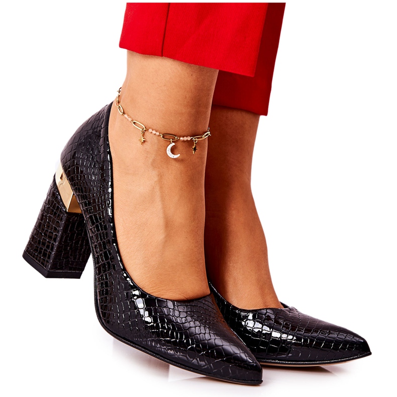 Lewski Shoes Zapatos De Salón De Piel Lewski Snake 3117 Negro