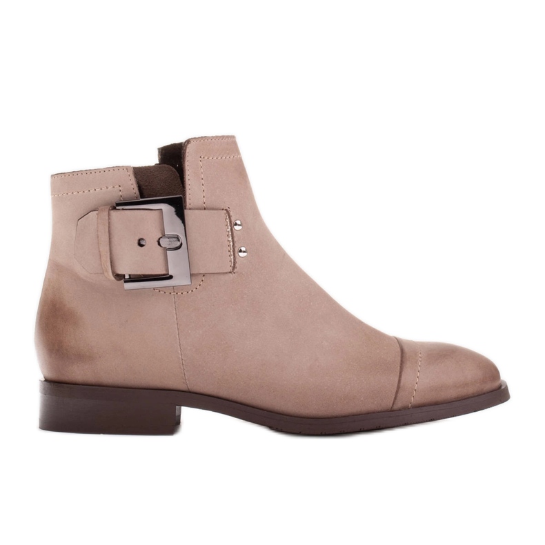 Marco Shoes Botas con hebilla decorativa beige