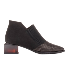Marco Shoes Botas de nubuck con goma en la parte superior negro