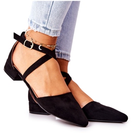 WS1 Zapatos De Tacón Bajo Negro Giovanna