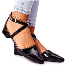 WS1 Zapatos de salón con tacones bajos Giovanna en negro charol