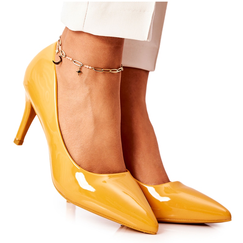 WS1 Salón Clásico Lacado Stilettos Amarillo Elinne