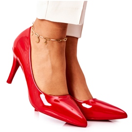 WS1 Salón Clásico Lacado Stilettos Rojo Elinne