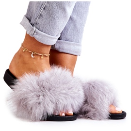 PG2 Pantuflas Naturimo Gris Con Piel Natural Gris