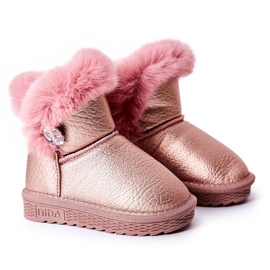 Botas de nieve cálidas con piel rosa Bessie