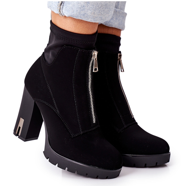 PS1 Botas negras cálidas en un talón Wonder Woman negro PS1 Botas negras cálidas en un talón Wonder Woman negro