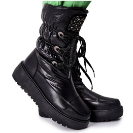 S.Barski Botas de nieve cálidas negras para mujer Chardonnay negro