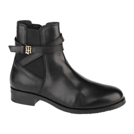 Botas planas con cinturón con hardware de Tommy Hilfiger W FW0FW05967-BDS negro