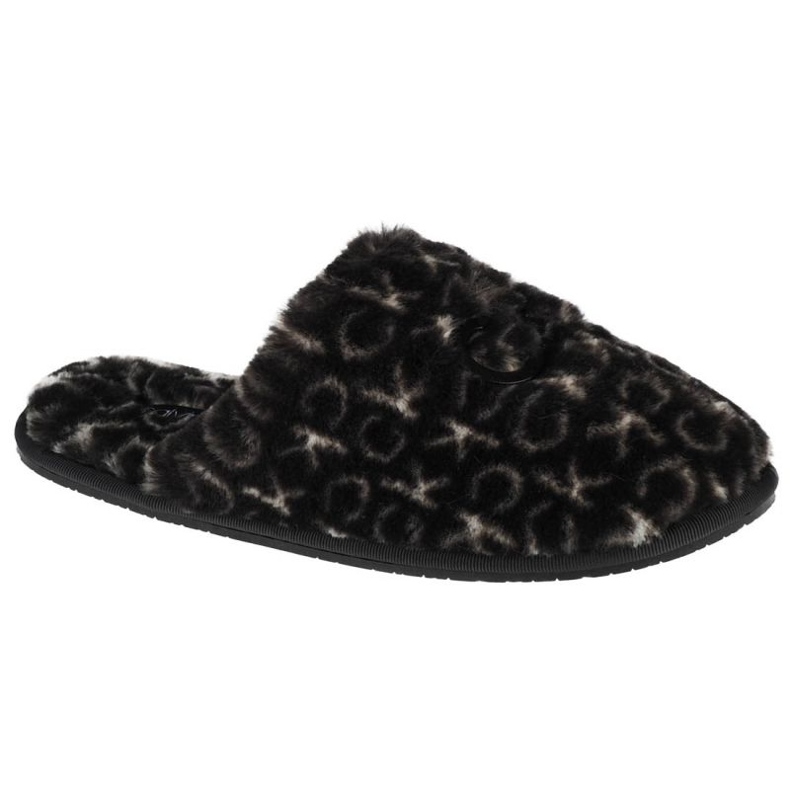 Pantuflas Calvin Klein Slipper Mule Fur Mono HW0HW00536-0GK negro