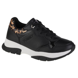 Tenis de corte bajo con cordones de Tommy Hilfiger W T3A4-31173-1242999 negro