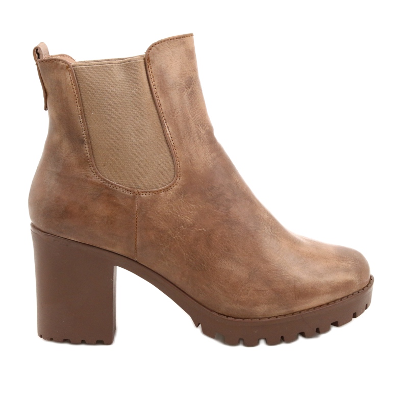 Botas beige en el poste Auger marrón