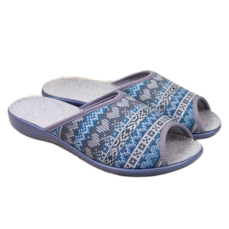 Zapatillas de casa Befado W BEF17E gris y azul