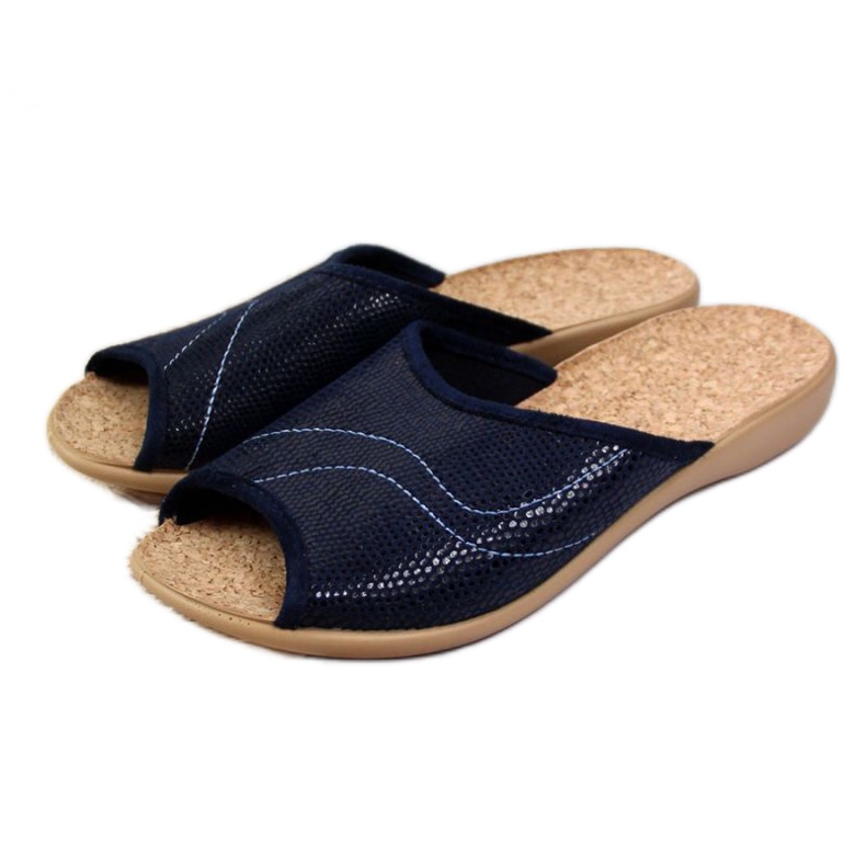 Zapatillas de casa corcho Befado W BEF17F azul marino