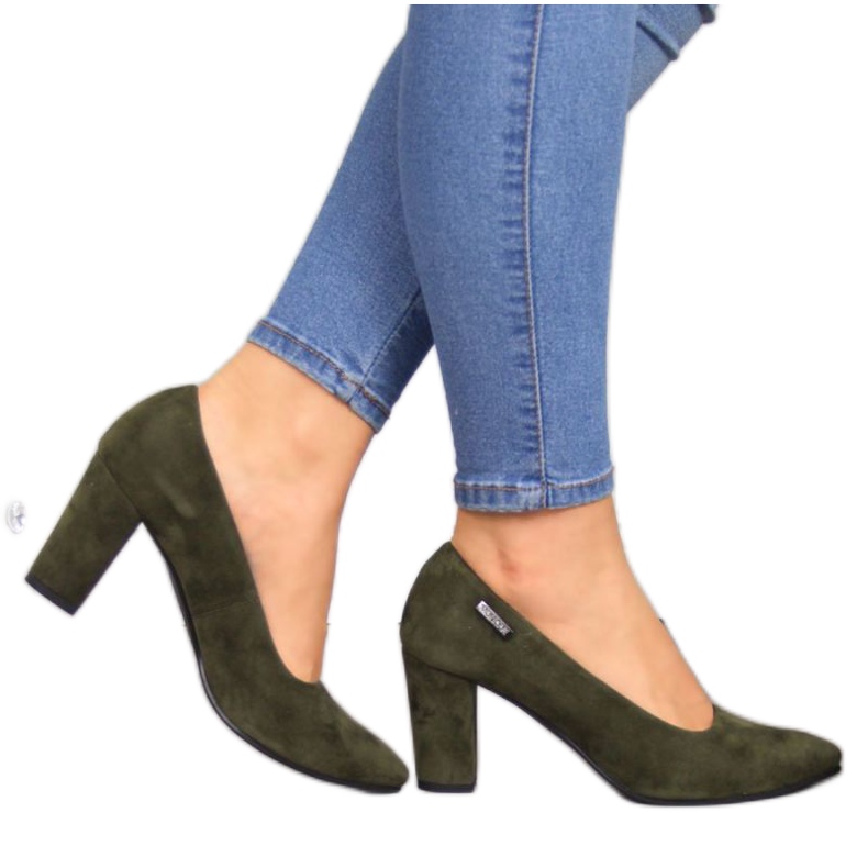 Zapatos de salón en el poste Monique W AN866J oliva caqui verde
