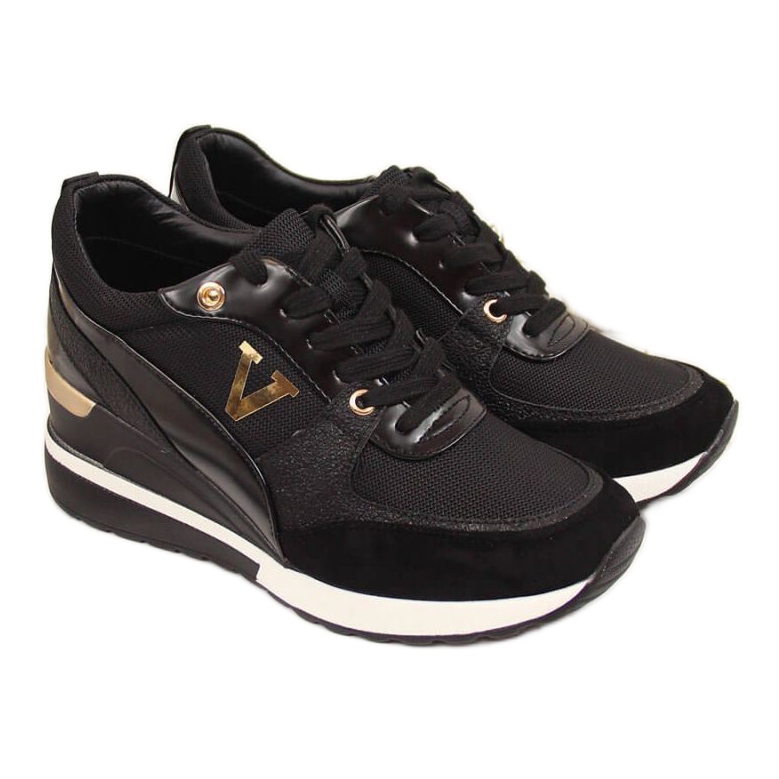 Zapatillas de cuña Potocki W WM747A negro dorado Zapatillas de cuña Potocki W WM747A negro dorado