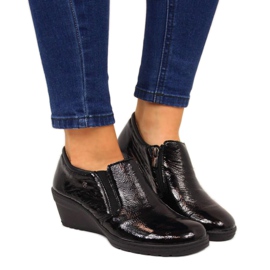 Zapatos piel lacada Helios W 389 negro