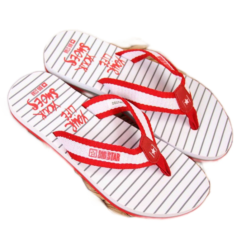 Big Star W DD274A249 chanclas de playa rojas blanco rojo